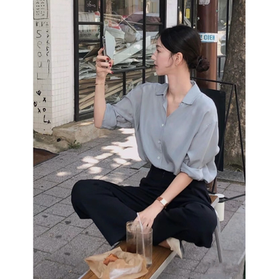 皎洁浅月灰|韩剧千金风衬衫