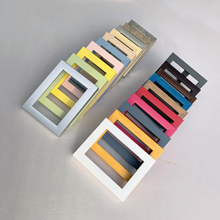 定制迷你小相框3寸4寸5寸彩色环创防潮装饰正方形形组合照片挂墙