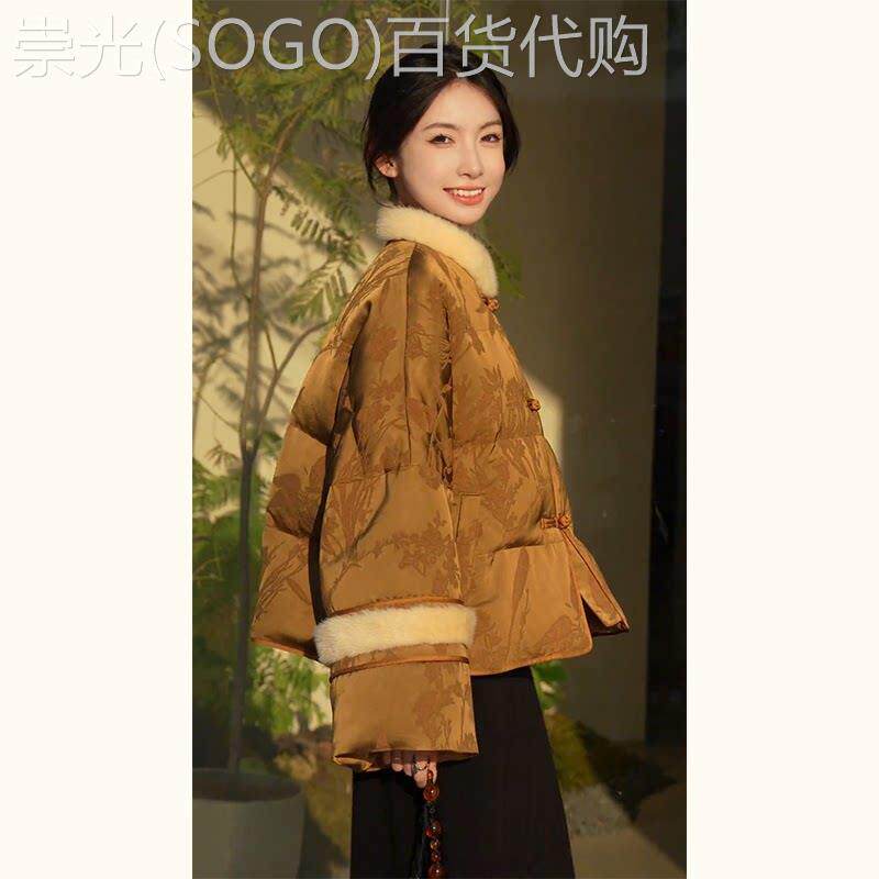 小众设计高级感超好看新中式女装中国风咖色棉衣棉服棉袄外套春季