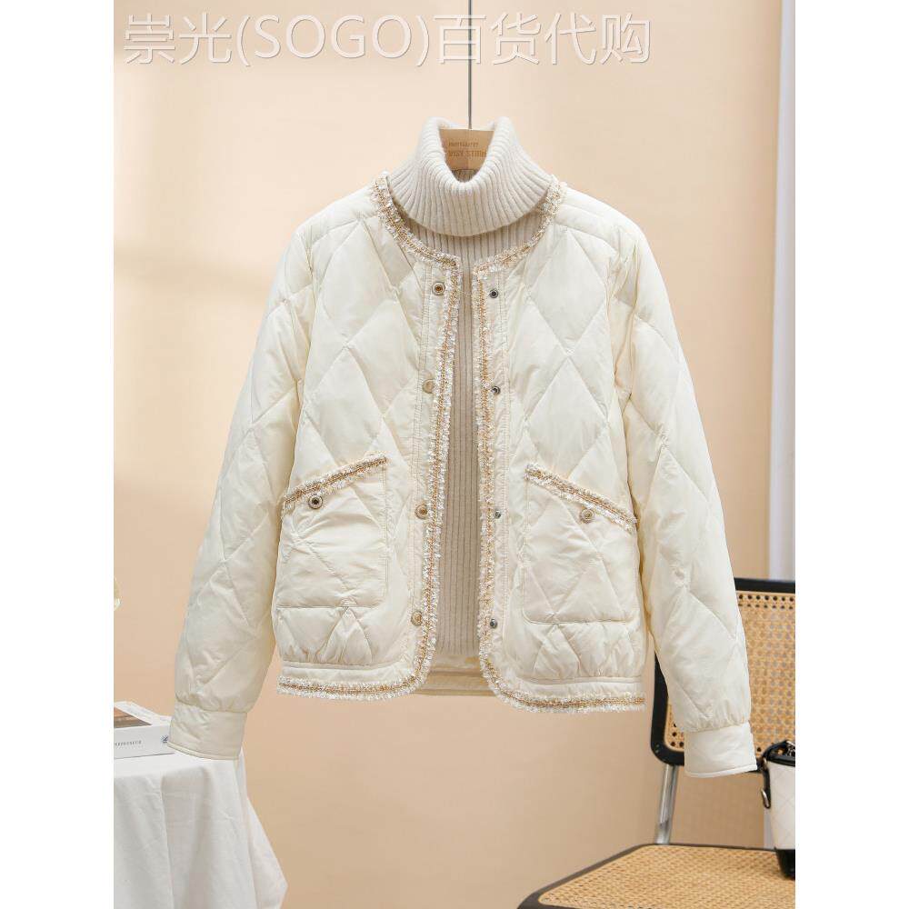 韩国小香风轻薄羽绒服女短款2025新款爆款秋冬洋气保暖白鸭绒外套