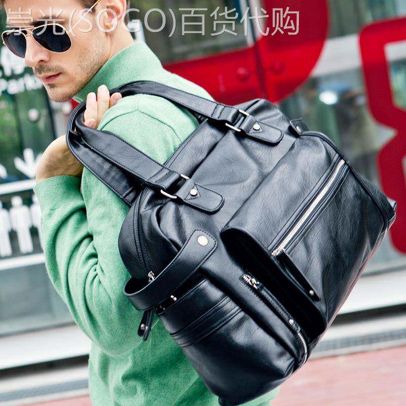 欧洲站时尚手提包男真皮单肩包斜挎包男士韩版潮旅行包休闲大包