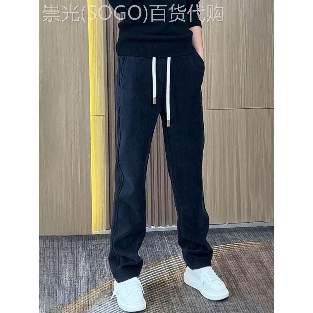 高端条绒休闲裤男士春秋冬季2025新款欧货男裤直筒运动长裤子男款