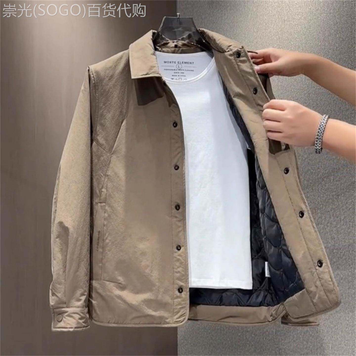 高端加棉加厚棉服外套男士2025新款秋冬季单排扣保暖夹克棉衣男款