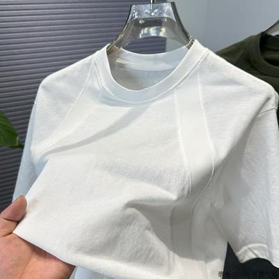 高端亚麻短袖男款薄款夏季宽松百搭休闲圆领冰丝棉麻t恤男士半袖