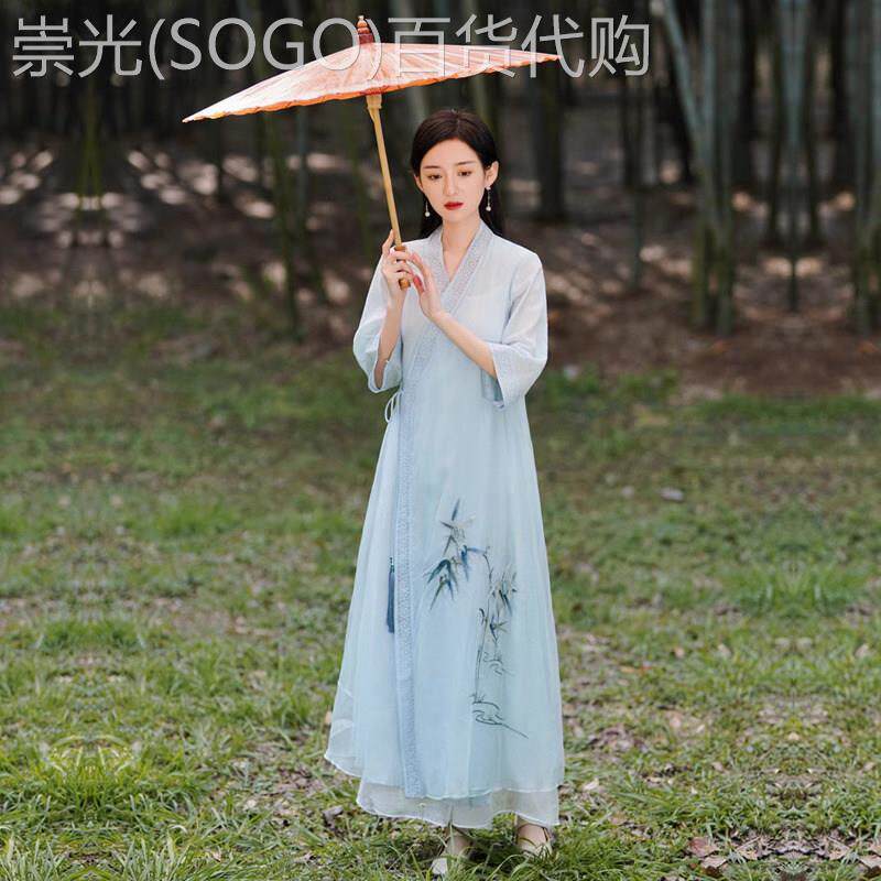文艺复古民国交领改良汉服古风旗袍连衣裙中国风禅意女装茶服女夏