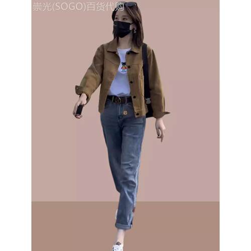 潮牌CVY牛仔外套女2025春秋新款时尚百搭小个子洋气短款夹克上衣