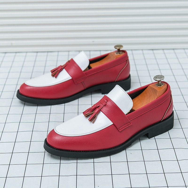 高级感 英伦正装商务皮鞋 2025新款布洛克皮鞋男士增高流苏乐福鞋