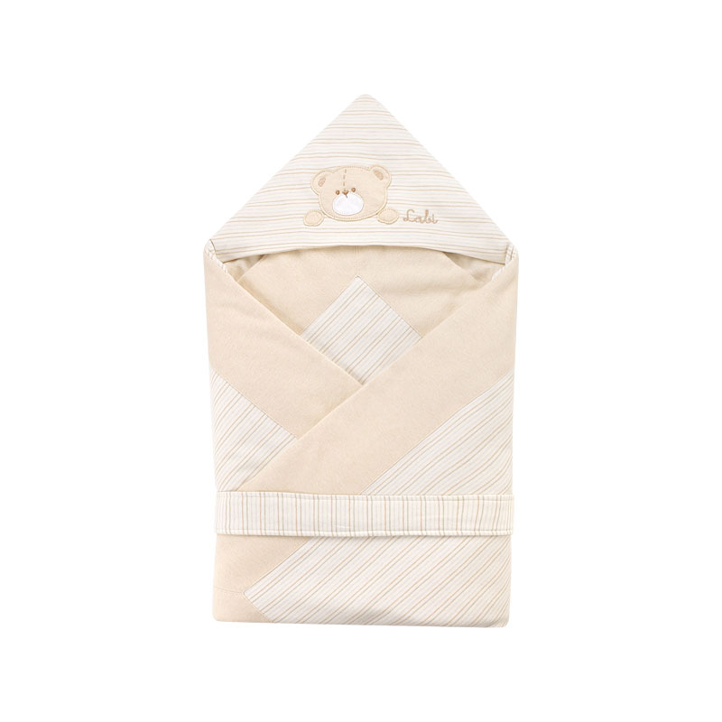 商场同款】拉比新生儿抱被春秋新款男女宝宝外出抱毯包被彩棉用品