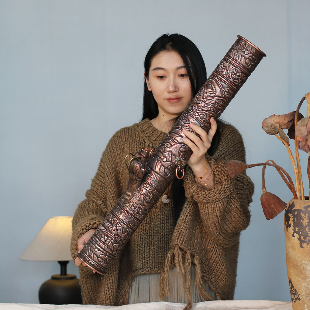 紫铜复古水烟筒通用礼品烟锅大号烟袋云南特产烟斗过滤工艺品烟具