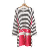 中长款 春秋长袖 拼接宽松孕妇潮妈连衣裙外出2025新款 潮妈连衣裙