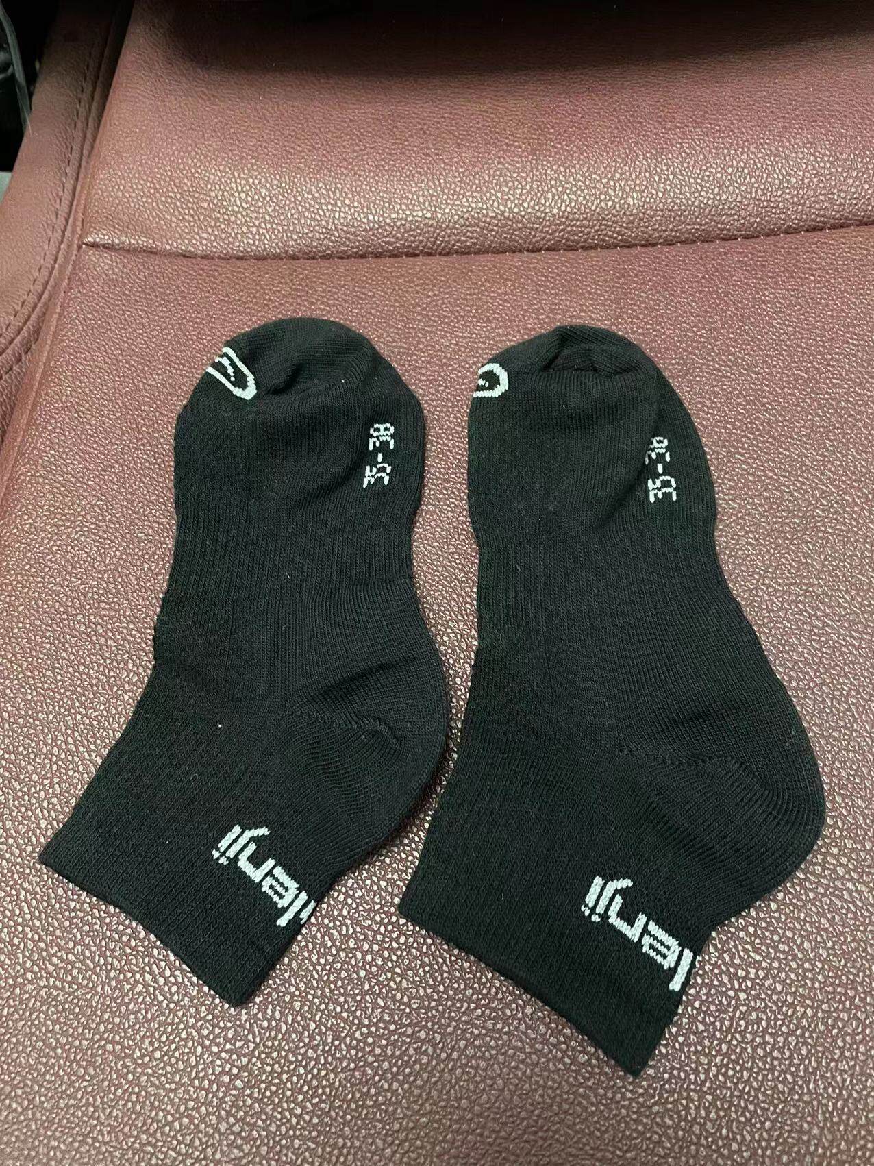 外贸黑色运动袜女士夏季薄款纯棉短中筒袜子网眼透气吸汗袜子女