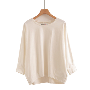 蝙蝠袖 2026春装 t恤女上衣七分袖 设计感小众中袖 高端别致衣服 新款