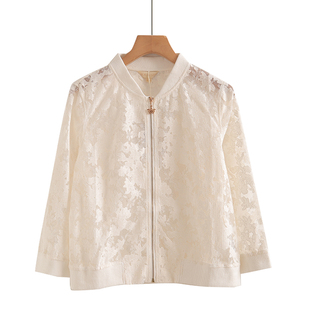 短款 国风蕾丝防晒衣外套女长袖 新款 夏季 棒球服上衣春秋外穿薄 开衫
