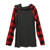 新款 韩版 高领格子长袖 春秋装 T恤女宽松显瘦休闲百搭打底衫 上衣潮