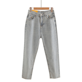 高腰宽松梨型身材小个子哈伦老爹裤 浅色牛仔裤 女春夏薄2025年新款