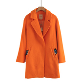 时尚 2025年秋冬季 女式 简约纯色翻领大衣百搭通勤毛呢外套潮