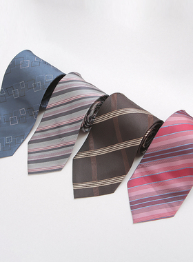 领带男正装拉链式结婚新郎男士商务手打紫色高端懒人免打结一拉得