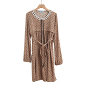 连衣裙女长袖 2025春装 新品 气质波点休闲中长款 淑女显瘦时尚 孕妇裙