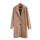 翻领长袖 外贸秋冬新款 女装 单排扣宽松百搭大衣单层春秋毛呢外套