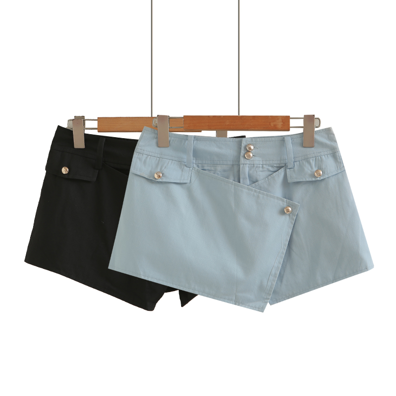 简约休闲不规则纯棉半身裙女2025夏季新款防走光A字包臀短裙