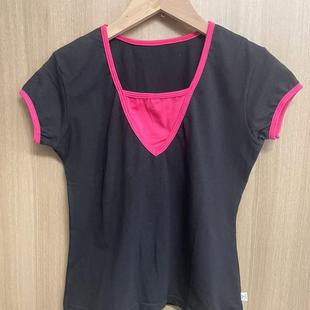 广场舞服装 圆领纯色上衣舞蹈服健身运动服练功跳舞衣夏高支棉 短袖