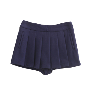 毛妮复古高腰A字防走光双层百褶裙女秋冬裙子显瘦半身超短裙