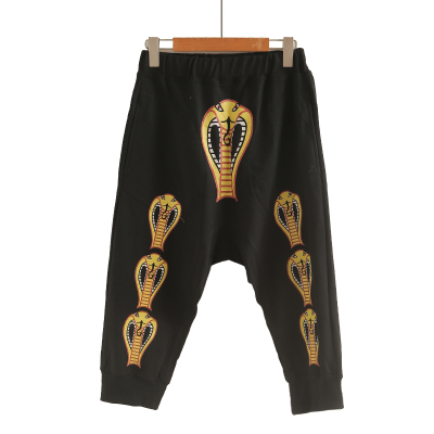 NUT恶魔 潮牌春夏情侣款男女式蛇头大吊裆裤卫裤小脚垮裤七分裤