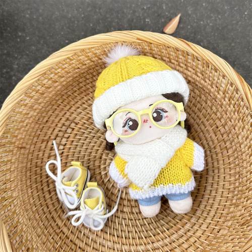 10cm棉花娃娃黄色毛衣套装