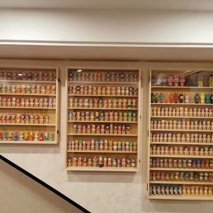 泡泡马特展示盒拉布布手办实木防尘盒亚克力收纳柜壁挂置物架定制