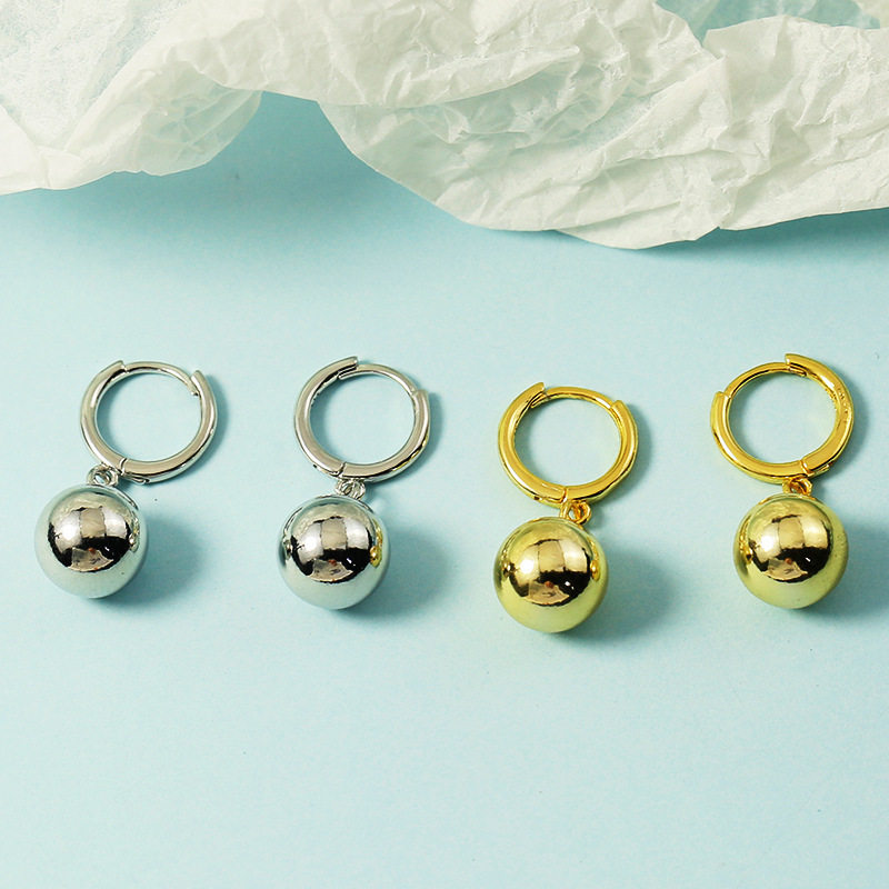 复古女法式金属球球精致小耳坠2022新潮气质冷淡风简约设计感耳扣