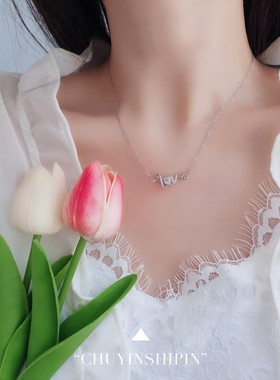 小众气质饰品s925纯银爱心LOVE项