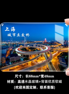 上海城市立支桥高透水晶冰箱贴