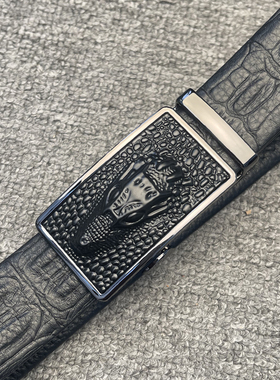 鳄鱼纹男士皮带真皮纯牛皮2025新款自动扣商务高档腰带年轻人裤带