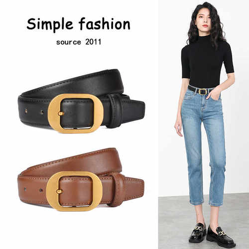 皮带牛皮女合金时尚简约