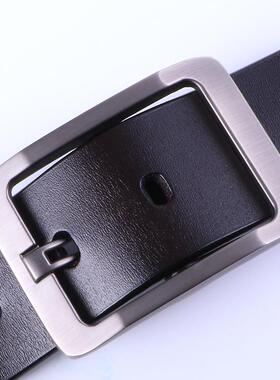 男士皮带真皮针扣牛皮带青年时尚百搭简约中年休闲宽腰带韩版复古