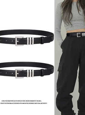 复古银扣真皮腰带女显瘦配牛仔裤收腰皮带潮百搭西装牛皮裤带文艺