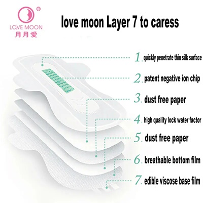 10 pack Anion Love Moon Sanitary Napkin Slipeinlage Winalit