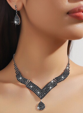 3pcs fashionable rhinestones, water droplets, necklaces, ea
