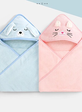Cartoon Animal Baby Bath Towels Soft Newborn Hooded Towel B