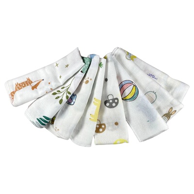 5pcs Pack 31*31cm 100% Cotton Gauze Cartoon Newborn Infant