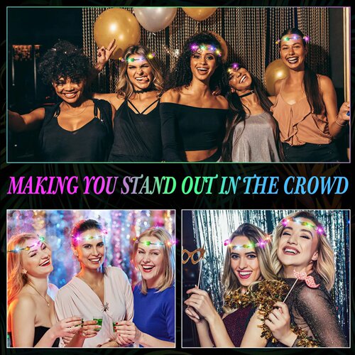10-150Pcs LED Flower Crowns Light Up Headbands Glowing Flow