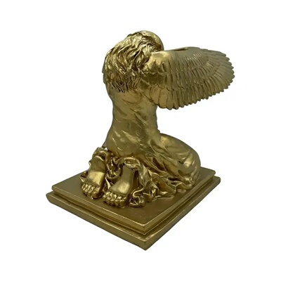 Gold Lacquer Ark Angel Statue Resin Angel Statue Doll for H