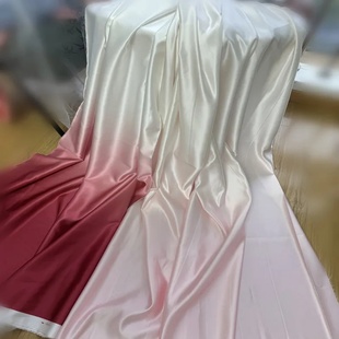 Gradient Soft Satin Fabric Thick for Clothing Wedding Dress