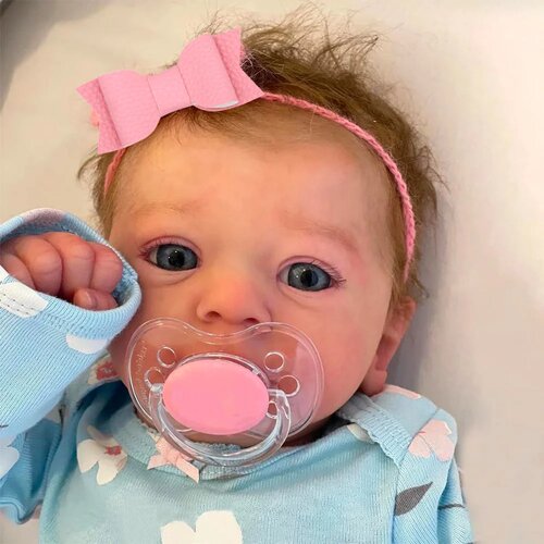 46CM Finished Reborn Baby Doll Felicia Newborn Open Blue Ey