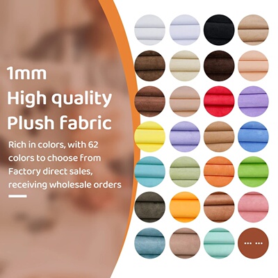 1mm Pile Length Plush Fabric For Sewing Doll Hair Polyester