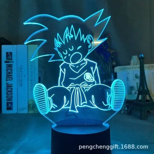 Cartoon 3D Led Light Son Goku GK Vegeta Anime Figure Night