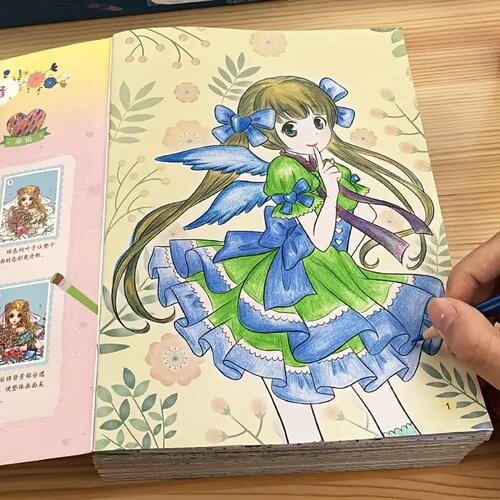 32-Page Cute Girls Coloring Book for Ages 3+ - Thick Paper,
