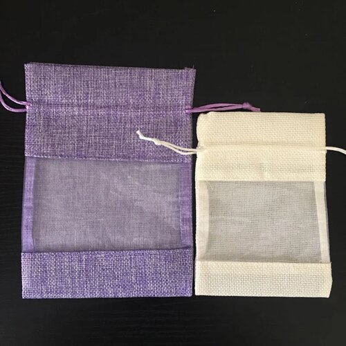 25/50pcs Linen Jute Organza Gift Candy Bags Wedding Favors