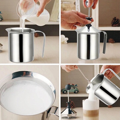 Milk Frothers Stainless Double Mesh Milk Creamer Milk Foam