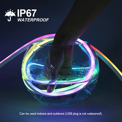 RGBIC WS2812 Neon LED Strip Light USB Waterproof Fantasy Dr